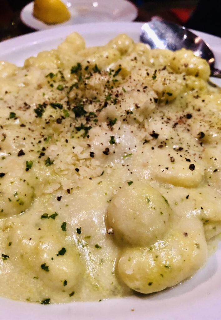 A plate of vegan gnocchi from Cybelle’s Front Room, an honorary mention among vegan restaurants in San Francisco with an extensive vegan menu.